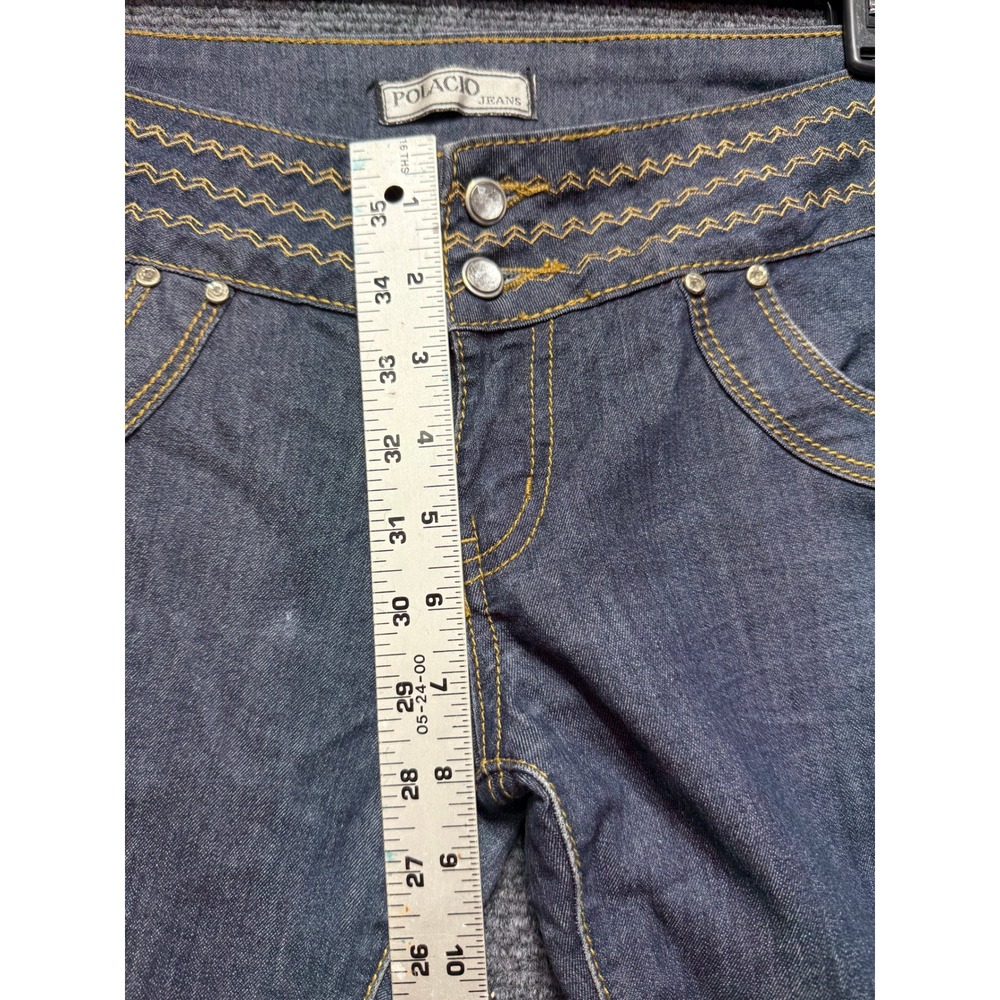 Polacio Jeans Capri Pants Women Size 13 Blue Good Embroidered Cuffed - Picture 8 of 8